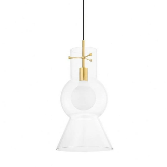 1 Light Large Pendant-21.25 inches Tall and 11 inches Wide-Aged Brass Finish Bailey Street Home 735-Bel-4955935