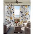thumbnail image 6 of Yellow Floral Spring Blackout Curtains for Bedroom Living Room Darkening Curtains 63 Inches Long Gray Botanical Summer Pastoral Window Curtain 2 Panels Set Window Treatment Grommet Drapes 42"x63", 6 of 9