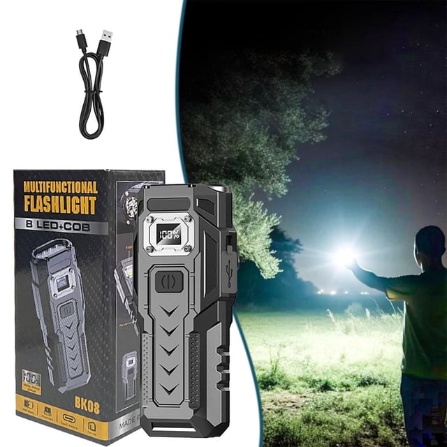 Feltree Strong Light Flashlight Outdoor LED Multifunctional Magnetic Suction Auto Repair Inspection Cob Red Light Power Bank Emergency Work Light