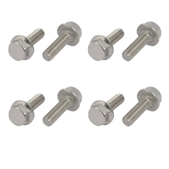 Unique Bargains M6x20mm Thread 304 Stainless Steel Hex Head Serrated Flange Screw Bolt 8pcs