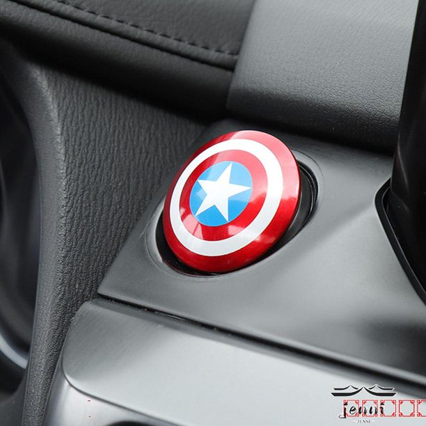 Accesorio decorativo para botón de encendido del coche Marvel capitán américa