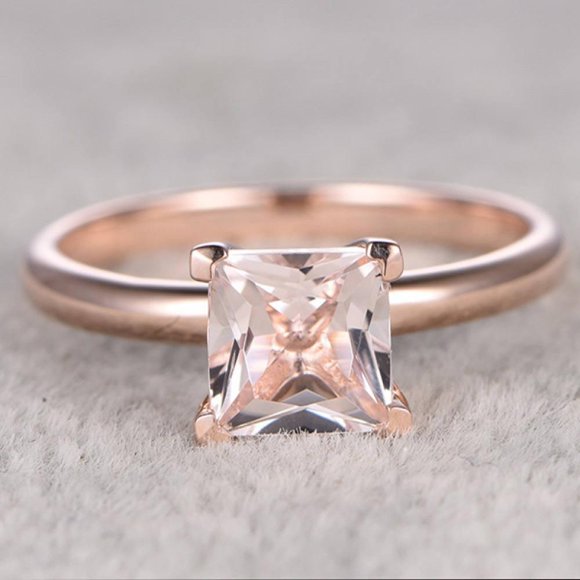Bestselling Morganite Engagement Ring on Sale: 1 Carat Morganite Solitaire Engagement Ring in 10k Rose Gold