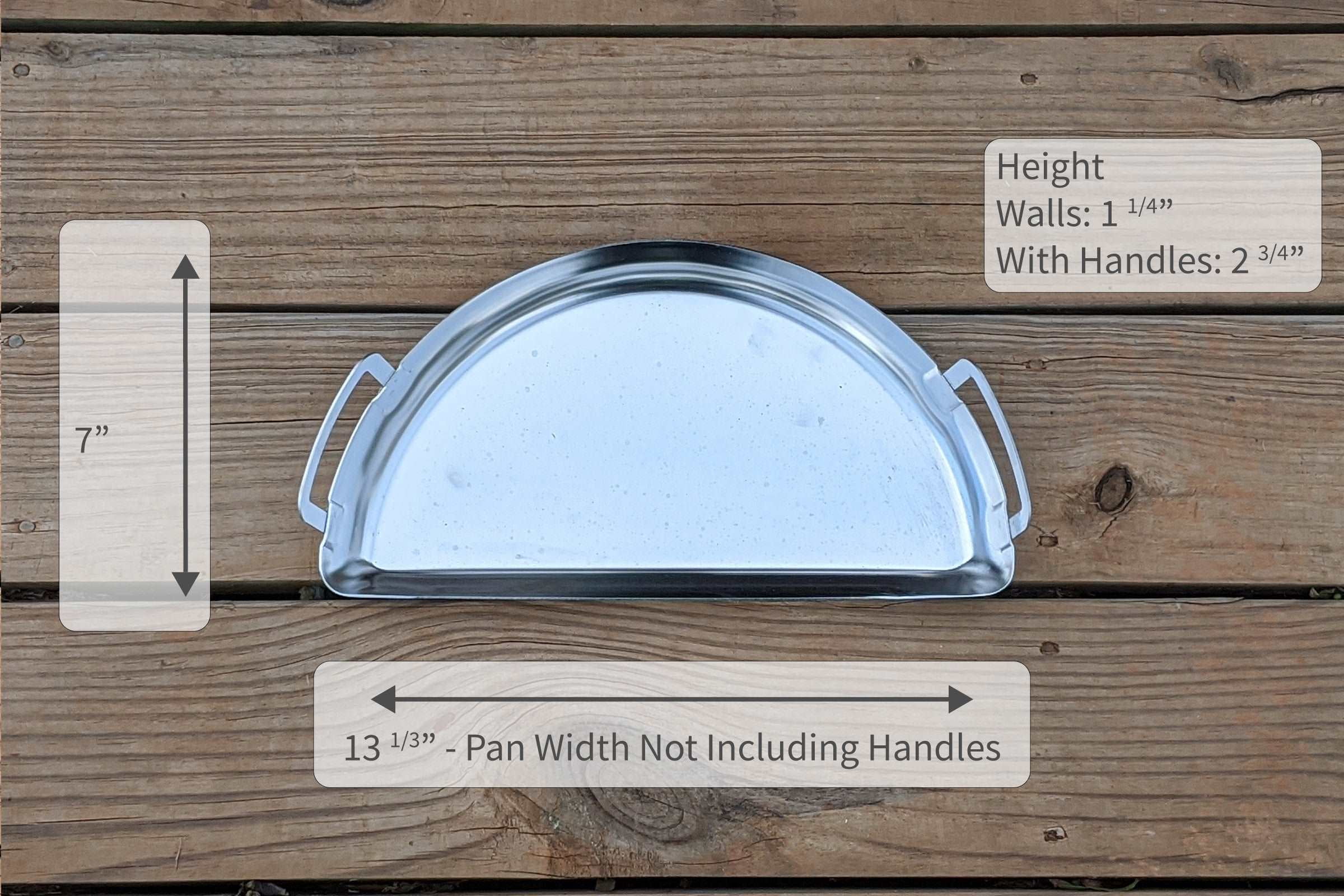 SnS Grills Slow 'N Sear® Mini Grilling Drip Pan — Stainless Drip Pan & Side Dish Tray for Weber 18-Inch Kettle, Jumbo Joe & Larger 22" Charcoal Grills