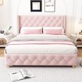 thumbnail image 3 of Linen Upholstered Platform Bed -Mattress Not Included, 3 of 13