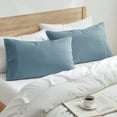 thumbnail image 3 of Nestl Pillow Cases, 1800 Series Luxury Soft Microfiber Queen/Standard Pillow Cases Set of 2 (20"x30"), Breathable & Easy Care Pillow Covers, Stone Blue, 3 of 6