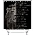 thumbnail image 2 of 4PCS/Set Majestic Tiger Shower Curtain, Black White Art Tiger Head Wild Animal Inspirational Quotes Bathroom Decor, Waterproof Fabric Shower Curtain, Non-Slip Bath Rugs Toilet Mats, Dream Big, 2 of 7