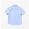 thumbnail image 4 of Blouse for Girls Short Sleeve Button Down Collared Shirt Peter Pan Collar Bow Tie Cute Casual Tops for School Uniform Kids 3-12Y Sky Blue 130, 4 of 4