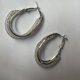 thumbnail image 4 of Silvery Plating Mesh Twisted Hoop Earrings Inlaid Shiny Zircon Ear Piercing Jewelry For Women, 4 of 4