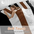 thumbnail image 3 of Boho Black Duvet Cover Set Queen Size Brown and White Striped Tribal Farmhouse Style Soft Lightweight Comforter Covers 4 Piece Bedding Set with 1 Duvet Cover 1 Bed Sheet & 2 Pillow Shams, 3 of 8