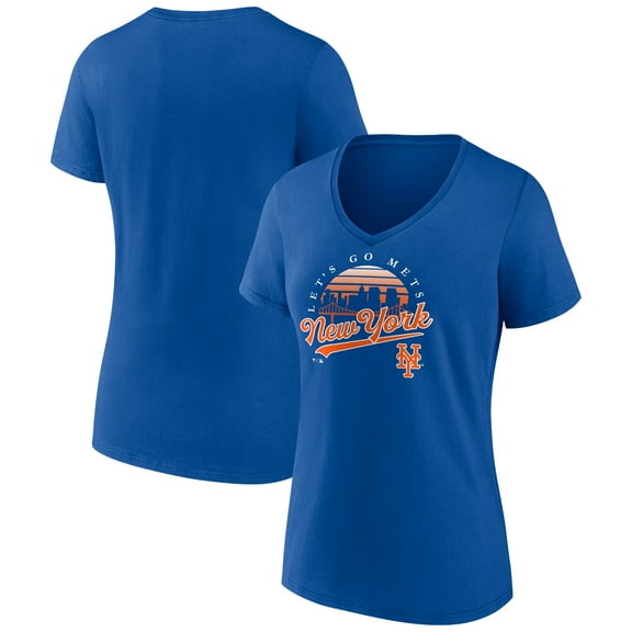 Women's Royal New York Mets One Champion V-Neck T-Shirt