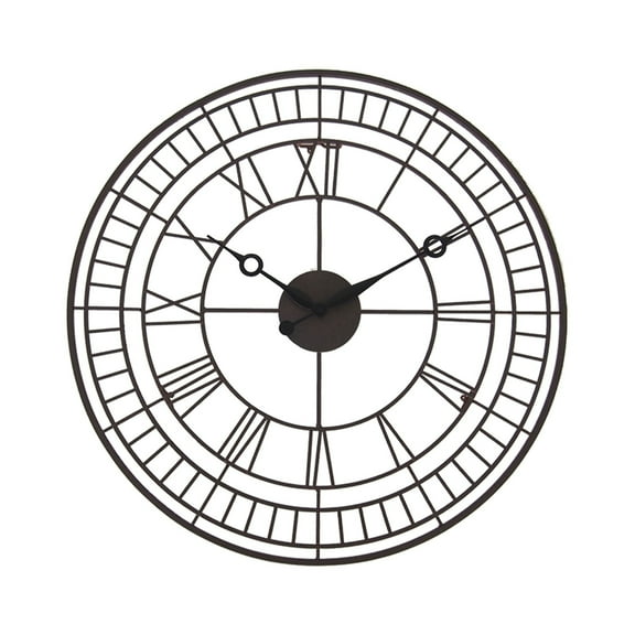 Hermle 24" Black Gallery Round Wall Clock