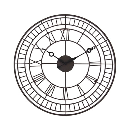 Hermle 24 Black Gallery Round Wall Clock