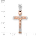 thumbnail image 3 of Leslie's Real 14kt Two-tone Rose and White Gold Crucifix Pendant; for Adults and Teens; for Women and Men, 3 of 3