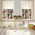 thumbnail image 2 of Christmas Curtains Valances Set,Merry Xmas Snowflake Flowers and Bells Decoration Kitchen Window Curtains Tier and Valance Curtain Set for Bedroom Living Room 54x18 & 27x36x2, 3 Panel, 2 of 5