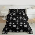 thumbnail image 2 of jejeloiu Cute Snowflake Queen Comforter Set,Hello Winter Bedding Sets,White Black Bedding Comforter Set For Girls Kids,Luxury Bedroom Decor Reversible,3 Pieces, 2 of 8