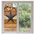 thumbnail image 2 of Texas Star Vintage Window Privacy Film, Berry Yellow Brown Wooden Static Cling UV Sun Blocking Tint Film Heat Control Windows Films for Bedroom Bathroom, Window Stickers 35.4"x78.7", 2 of 8