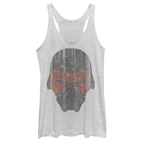 Women's Star Wars The Force Awakens Kylo Ren Mask  Racerback Tank Top White Heather Large