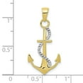 thumbnail image 5 of Auriga Fine Jewelry 10K Yellow Gold Polished Anchor with Rope Pendant for Women (L-30 mm,W-15 mm), 5 of 5