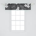 thumbnail image 2 of Ambesonne Garden Window Valance with Rod Pocket, Monochrome Cherry Floral Art, 54" X 18", Charcoal Grey and White, 2 of 2