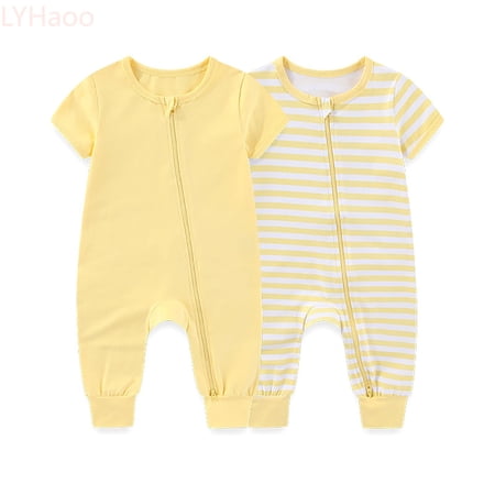 LYHaoo Boys Lightweight Romper Baby Boys Romper Jumpsuit With Two Way Zipper Soft Infant Bodysuit Outfit For Newborn Toddler Playwear Sizes 12-18 Months