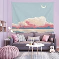 thumbnail image 2 of Tapiz de pared con forma de cielo, nubes blancas y lunares, 150 x 130 cm, microtela, 2 of 2