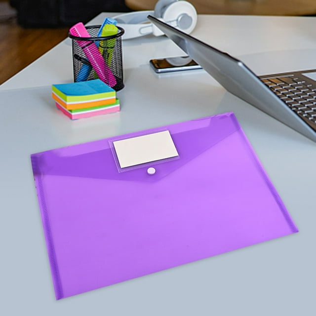 &Craft&Stationery Titre de Produit A4 Sac de Documents PP Coloré pour Dossiers et Organisation de Papeterie