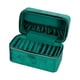 thumbnail image 3 of Caja para guardar pulseras, vitrina para joyas, organizador de mesa de cuero sintético de terciopelo. Verde negruzco, 3 of 9