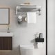 thumbnail image 3 of Porta Rollos Papel de Baño, 3 En 1 Portarollos Higienico con cajón, Acero Inoxidable de Pared, Sin Taladro Fácil Instalación, Apto para Baño Balcón (Blanco), 3 of 4