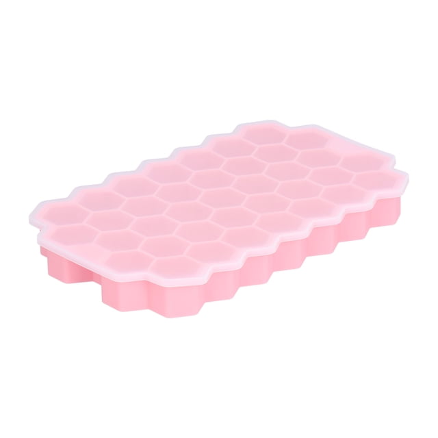 Bandeja de hielo suministros de verano Bandeja de hielo con forma celular de 37 rejillas con tapa de silicona Molde de cubitos de hielo de grado alimenticio para bar HomePink Amonsee Otros