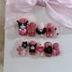 thumbnail image 1 of Uñas postizas de bailarina francesa para manualidades, uñas de Stiletto de cubierta completa, dibujos animados, lindo lazo de boda rosa, Diamante largo, ataúd, 1 of 4