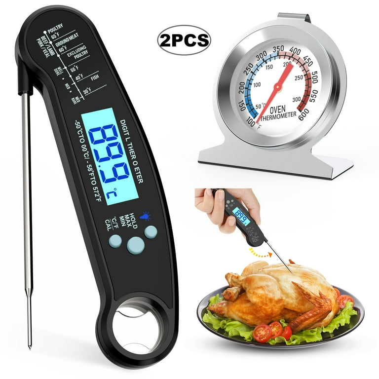 Poultry Meat Thermometer Analog Thermometer - Cooking Thermometer in Oven  Safe, Waterproof Large Dial, Stainless Steel Probe and Housing,Best For BBQ