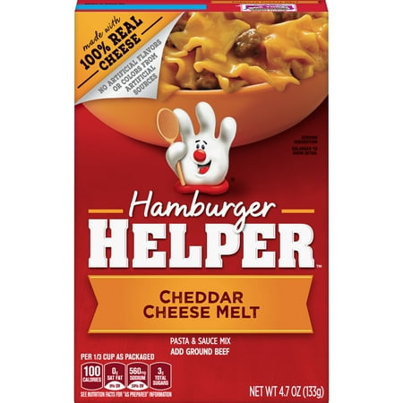 Cheddar Cheese Rice - Hamburger Helper Cheddar Cheese Melt, 4.7 oz Box