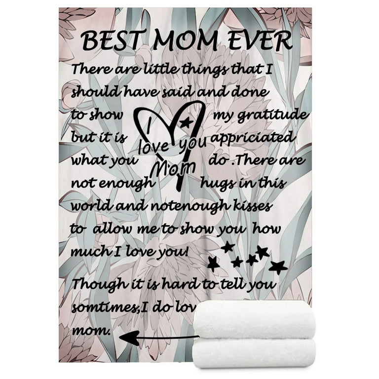 Gifts for Mom from Daughter or Son - to My Mom Blanket Mother's  Day,Thanksgiving,Christmas,Birthday Gifts for Mom Soft Flannel Hug Mother  Letter Throw