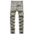 thumbnail image 2 of jsaierl Men's Plaid Dress Pants Straight Fit Expandable Waist Pleated Front Suit Pants Checkered Casual Business Trousers, 2 of 8