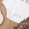 thumbnail image 6 of ZMHEGW Set Outfit for Girls Christmas Deer Letter Cartoon Printing Long Sleeved Romper Casual Pants with Hat 3Pieces Newborn Infant Baby Girl Clothes, 6 of 6