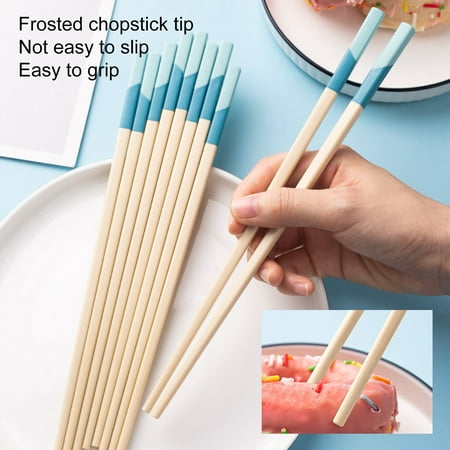 

Meizhencang 5 Pair Eco-friendly Reusable Chopsticks Heat Resistant Plastic Anti-slip Cooking Diner Chopsticks for Home