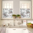 thumbnail image 4 of Berry Watercolor Leaf Kitchen Curtains and Valances Set, Christmas Winter Xmas White Background Rod Pocket Window Valance Window Curtain Panels for Living Room Bedroom Laundry, 27.5x36in, 3 Pieces, 4 of 7