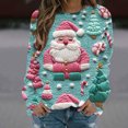 thumbnail image 6 of qucoqpe Womens Christmas Crewneck Sweatshirt Long Sleeve Graphic Printing Pullover Sweater Shirts for Women, 6 of 7