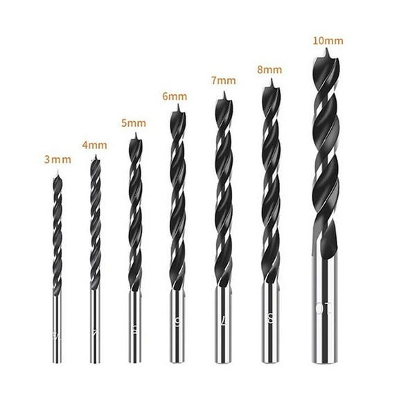 yaaqii 7Pcs Three Point Woodworking Drill Wood Drill Bits Kit 3-10mm Drilling for Wood