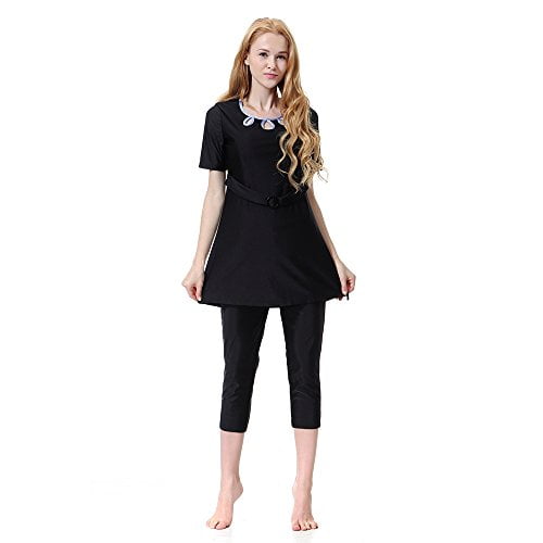 black modest swimwear