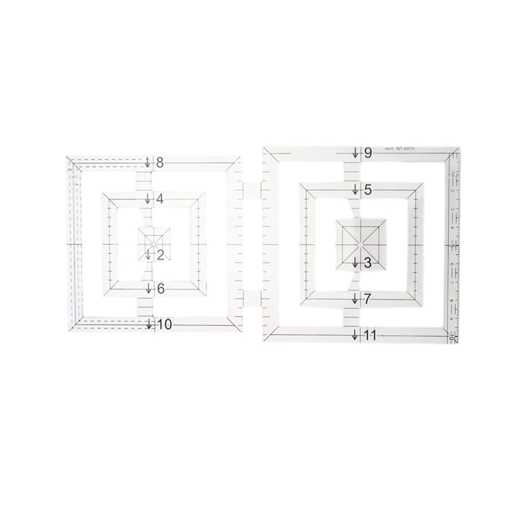 OULII Tailor Sewing Ruler Acrylic Template with Easy to Read Numbering for Quilting and Embroidery