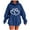 Blue, variant on Women Early Fall Fashion Sweatshirts No Hood Fashion Hoodies & Sweatshirts Plus Size Fall Long Dresses 3/4 Length Sleeve 2025