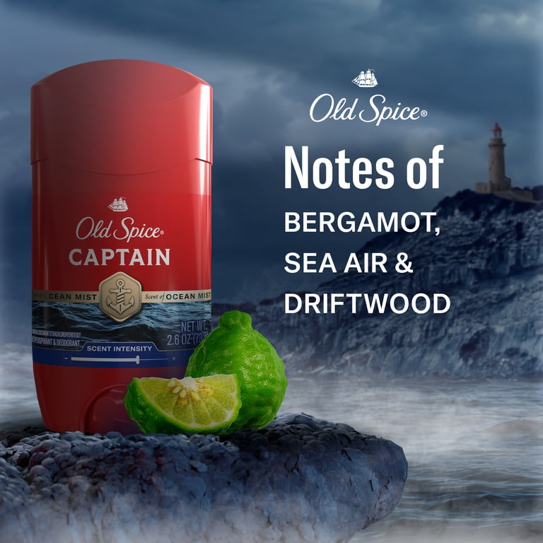 Old Spice Antiperspirant Deodorant for Men Captain Scent 2.6 oz