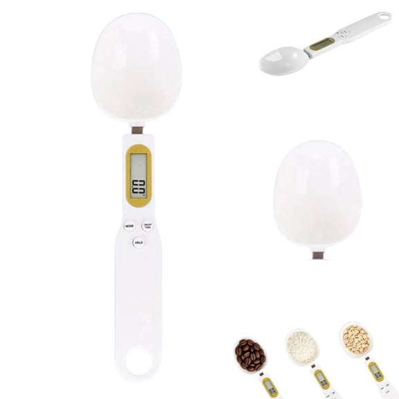 Digital Measuring Spoon Scale, High Precision 0.1g Electronic Food Scale with LCD Display, USB Rechargeable Detachable Measuring Scoop for Kitchen Baking Cooking