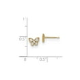 thumbnail image 2 of 14K Yellow Gold Earring Button Women'S Textured Cubic Zirconia CZ Clear 4.85 mm 6.9, 2 of 2