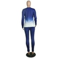 thumbnail image 3 of Fangasis Ladies Sweatsuits Gradient Two Piece Outfit Crew Neck Jogger Set Women Slim Fit Lounge Sets Casual Sports 3#Blue L, 3 of 5