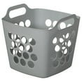 thumbnail image 5 of Flexible Plastic Laundry Basket - Square Storage Hamper with Side Handles for Easy Carrying - Versatile Organizer for Laundry, and Household Storage, 28 Litter Gray, 5 of 6