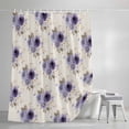 thumbnail image 4 of Purple Spring Floral Long Shower Curtain Set, Waterproof Shower Curtains for Bathroom, Farmhouse Flowers Modern Art Washable Fabric Cloth Bath Curtain for Bathtub Decoration with Hooks 72x84 Inches, 4 of 9
