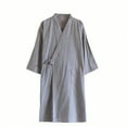 thumbnail image 4 of Bovxnpu Men's Summer Lightweight Bathrobes 7/8 Sleeve Robe Breathable V Neck with Pockets Summer Sleepwear, 4 of 4