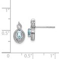 thumbnail image 2 of 925 Sterling Silver Aquamarine Diamond Stud Earrings Ball Button Birthstone March Gemstone Fancy, 2 of 6